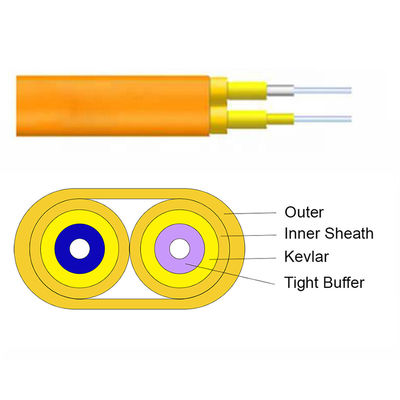Flat Twin Indoor Optical Fiber Cable LSZH Multimode Duplex Fiber Optic Cable RoHS